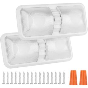 RVZONE 12V Led RV Ceiling 1100 Lumen Double Dome Light | RV Interior Lighting Fixture with ON/Off Switch for RV Trailer Camper Truck Van Boat Car (5 Pack Natural White 4000-4500K) in Saudi Arabia