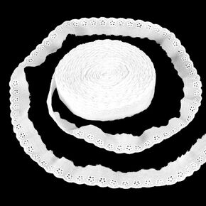 15 Yards Cotton Lace Trim White Eyelet Lace Ribbon Floral Embroidery Ruffle Laces Crochet Sewing Laces for Fabric Decorative Sewing Dress Bag Pet Clothes Decoration Craft Gift Wrapping Wedding in Kuwait