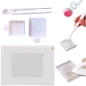 Ouliget Fuse Bead Tools Set,2.6mm Fuse Bead Single Needle Tweezer & Aligner Tray & Storage Box,Reusable Fuse Beads Ironing Cloth 2 Dimensions,Iron Beads Sorting Ironing Tools in Kuwait