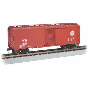 قطارات باخمان - سيارة صندوقية STEAM ERA مقاس 40 قدمًا - Western Maryland® #28801 - مقياس HO in Kuwait