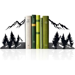 Matte Black Decorative Metal Mountain Bookends, Modern Aesthetic Decor for Home Office, Library or Studio Shelves, Unique Gift for Book Lovers in Saudi Arabia