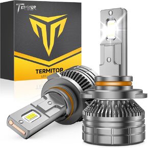 لمبة LED Termitor 2026 H7، 𝟖𝟎،𝟎𝟎𝟎𝐋𝐌 H7LL 12 رقائق LED عالية التركيز CSP مزدوجة الجوانب، ضوء Canbus جاهز، تبديد حرارة فائق، 𝟗𝟎، ضباب مدى الحياة لمدة ساعة، IP68 مقاوم للماء، عبوتان in Kuwait