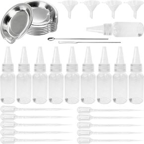 10 Pcs Paint Bottles Squeeze Bottles Paint Mixing Bottles, 30ml Graduated Empty Airbrush Bottles, Airbrush Accessories for Paint Mixing of Various Pigments with Palette, Dropper, Mixing Stick, Funnel in Saudi Arabia