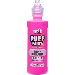 Tulip Puff Fabric Paint, Permanent Craft Paint for Clothes, DIY Projects, Notoxic, 4 fl oz, Neon Plum in Kuwait