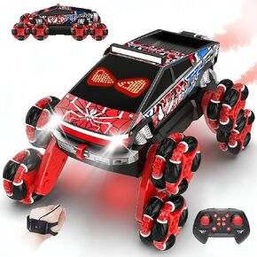 Nikuku Cool 8 Wheels Hand Controlled RC Stunt Car, Gesture Sensing Remote Control Car for Boys Age 6-13, 2.4Ghz Climbing Toys for Kid 6 7 8-10 11 12 Year Old, Christmas Birthday Gifts for Boys Girls in Saudi Arabia