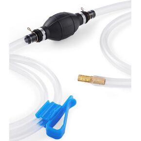 Gas Siphon Hose Pump, Manual Fuel Transfer Pump for Gasoline, Diesel & Water, Fast Flow Hand Syphon Pump with PVC Hose, Portable Fluid Transfer Pump for Gas Can, Lawn Equipment, Emergency Refueling in Saudi Arabia