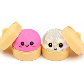 2 PCS Rainbow Glitter Dumpling Squishies with Box,New Mystery Squishys Dumplings Stress Relief Balls Fidget Sensory Toy,Bao Bun with Food Steamer Stretchy Desk Squeeze Toys in Kuwait