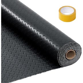 لفة حصيرة أرضية المرآب مقاس 7.5x17 قدم، غطاء أرضية المرآب PVC غير قابل للانزلاق، سطح لوحة ماسية لحماية المرآب، يناسب سيارات الدفع الرباعي والشاحنات والشاحنات الصغيرة، مقاوم للماء وسهل التنظيف لمواقف السيارات الداخلية in Kuwait