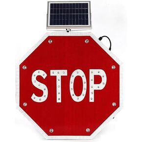 Solar Stop Sign - Waterproof LED Blinking Traffic Warning Sign, High Visibility for Roads, Schools, Parking Lots & Construction Zones, Solar Powered Reflective Design in Kuwait