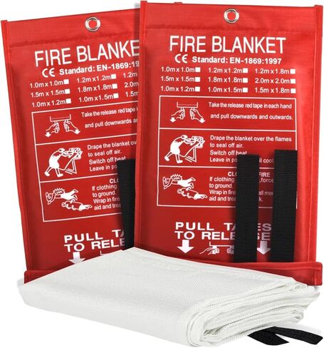 Ougist Fire Blanket for Emergency Use - Fire Retardant & Fireproof Blanket for Kitchen, Home, Grill, Camping, Car, Office, and More (4pcs) in Saudi Arabia