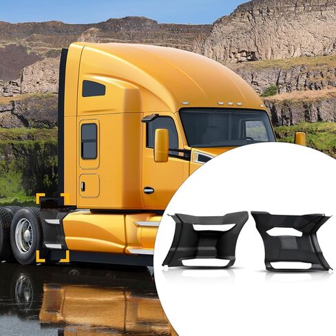 Rear Fairing Panel Compatible with Kenworth T680 2013-2022 OE Replacement Passenger Side Right Rear Step Fairing Panel-Black in Kuwait