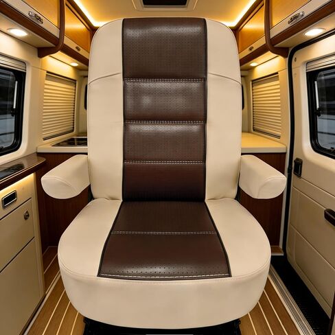 أغطية مقاعد Dulepax RV لكراسي الكابتن، قطعتان من واقيات مقاعد المنزل المتنقل مع أغطية مسند للذراعين، غطاء كرسي من جلد البولي يوريثان مسامي لمقطورة شاحنة التخييم من الفئة أ in Kuwait