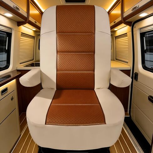 أغطية مقاعد Dulepax RV لكراسي الكابتن، قطعتان من واقيات مقاعد المنزل المتنقل مع أغطية مسند للذراعين، غطاء كرسي من جلد البولي يوريثان مسامي لمقطورة شاحنة التخييم من الفئة أ in Kuwait