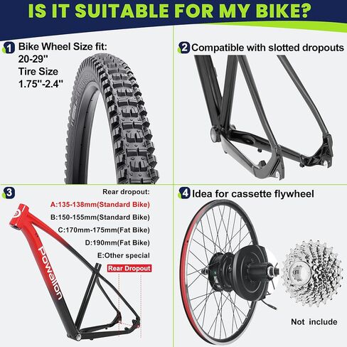 BAFANG 48V 500W Rear Hub Motor Ebike Conversion Kit, Brushless Geared Motor, Smart Controller, V & Disc-Brake Compatible, for 28-29" 、700C Bikes in Kuwait