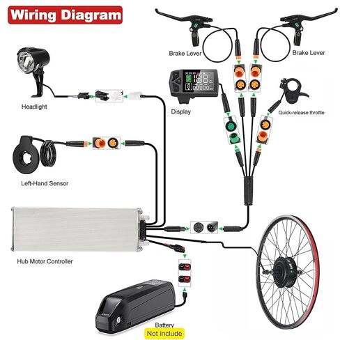 BAFANG 48V 500W Rear Hub Motor Ebike Conversion Kit, Brushless Geared Motor, Smart Controller, V & Disc-Brake Compatible, for 28-29" 、700C Bikes in Kuwait
