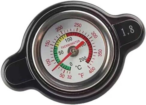 Car Radiator Cap, 1.8 Bar 25.6 Psi Radiator Cover with Temperature Measurement, High-pressure Anti-leak Water Tank Coolant Cover, Compatible with Suzuki Yamaha (Black) in Kuwait