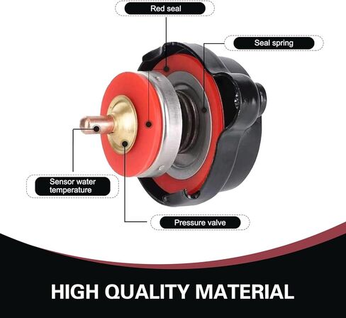 Car Radiator Cap, 1.8 Bar 25.6 Psi Radiator Cover with Temperature Measurement, High-pressure Anti-leak Water Tank Coolant Cover, Compatible with Suzuki Yamaha (Black) in Kuwait
