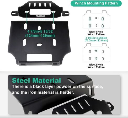 Winch Mounting Plate Kit Fit for Polaris General 1000 2016-2019, RZR 1000 900 2014-2019, RZR XP Turbo 2016-2018 in Kuwait
