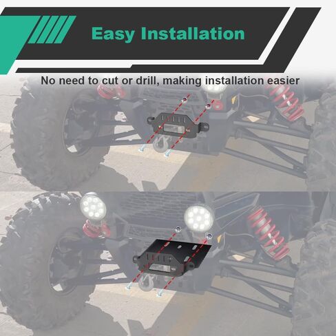Winch Mounting Plate Kit Fit for Polaris General 1000 2016-2019, RZR 1000 900 2014-2019, RZR XP Turbo 2016-2018 in Kuwait