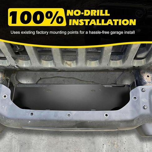 Winch Mounting Plate Compatible with Jeep Wrangler JL JLU & Gladiator JT 2018-2026, Heavy-Duty 7GA Steel Winch Mount for Factory Modular Steel Bumper, 12000 lbs Capacity Hidden Winch Mount in Kuwait
