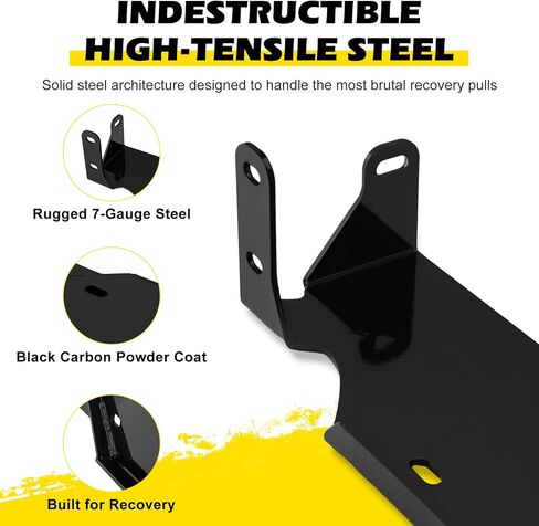 Winch Mounting Plate Compatible with Jeep Wrangler JL JLU & Gladiator JT 2018-2026, Heavy-Duty 7GA Steel Winch Mount for Factory Modular Steel Bumper, 12000 lbs Capacity Hidden Winch Mount in Kuwait