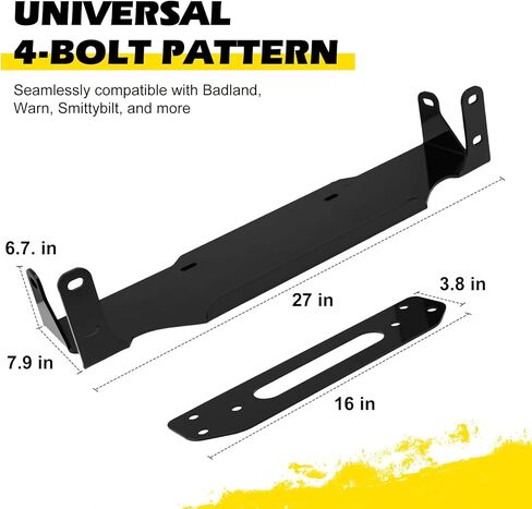 Winch Mounting Plate Compatible with Jeep Wrangler JL JLU & Gladiator JT 2018-2026, Heavy-Duty 7GA Steel Winch Mount for Factory Modular Steel Bumper, 12000 lbs Capacity Hidden Winch Mount in Kuwait