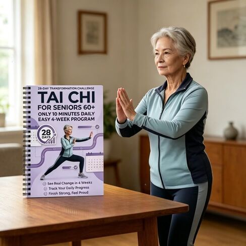 برنامج المشي تاي تشي لكبار السن 60+ 28 يومًا طقوسًا صباحية روتين يومي مدته 10 دقائق تقنيات الحفاظ على الصحة الصينية التقليدية للتنقل والتوازن، A1 in Kuwait