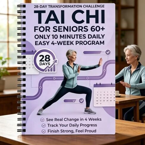 برنامج المشي تاي تشي لكبار السن 60+ 28 يومًا طقوسًا صباحية روتين يومي مدته 10 دقائق تقنيات الحفاظ على الصحة الصينية التقليدية للتنقل والتوازن، A1 in Kuwait