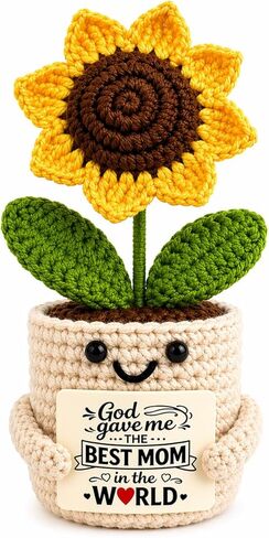 Velyra Sunflower Crochet Doll, Thank You for Being Such an Important Piece of My Life, Desk Decor, Mother's Day Birthday Christmas Thank You Gifts for Mom in Law Stepmom, Grandma, Women in Saudi Arabia