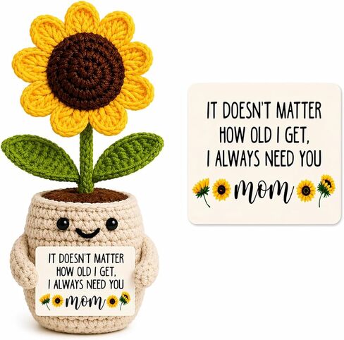 Velyra Sunflower Crochet Doll, Thank You for Being Such an Important Piece of My Life, Desk Decor, Mother's Day Birthday Christmas Thank You Gifts for Mom in Law Stepmom, Grandma, Women in Saudi Arabia