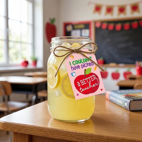 WorldBazaar End of Year Teacher Gift Tags 50Pcs Graduation Teacher Appreciation Thank You Label Tags with String Class School Summer Grads Holiday Party Supplies in Kuwait