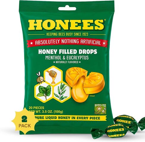 Honees Cough Drops - Extra Large - Menthol - 20 Count (Pack of 2) in Saudi Arabia