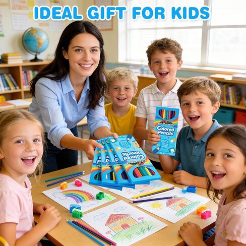 Jyusmile 432 Count Colored Pencils Bulk, Pre-sharpened Coloring Pencils for Kids, 36 Pack 12 Assorted Colors with Sharpener, Bulk School Supplies for Teachers, Classroom Prizes, Drawing Art Supplies in Kuwait