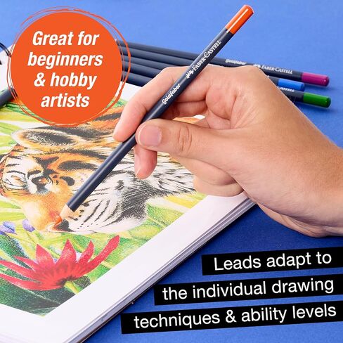 أقلام تلوين Faber-Castell Goldfaber: أقلام ملونة احترافية ذات وضع ناعم، وصبغة غنية، ونوى مقاومة للكسر، رائعة للمبتدئين والهواة والتلوين للبالغين (24 قطعة) in Kuwait