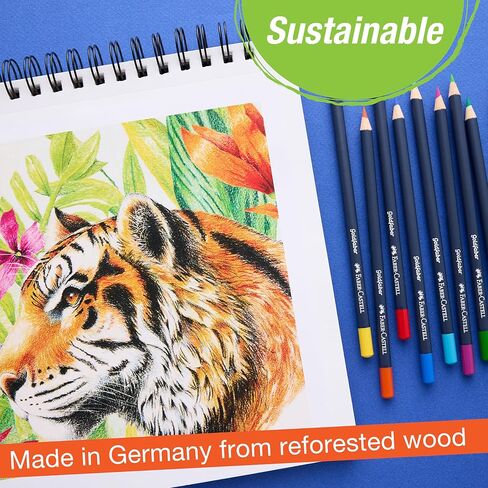أقلام تلوين Faber-Castell Goldfaber: أقلام ملونة احترافية ذات وضع ناعم، وصبغة غنية، ونوى مقاومة للكسر، رائعة للمبتدئين والهواة والتلوين للبالغين (24 قطعة) in Kuwait