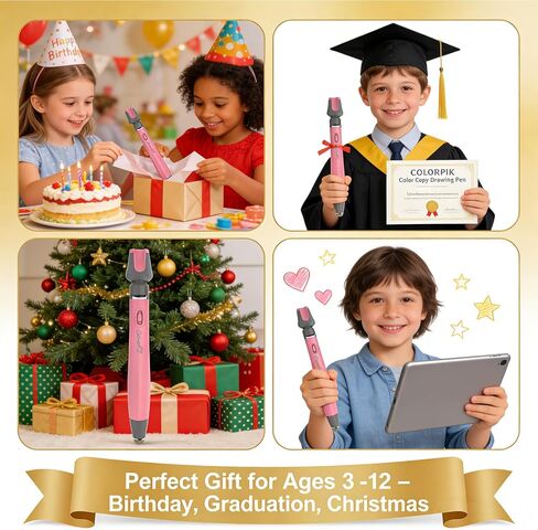 Color Copy Colored Stylus Pens for Kids Drawing, COLORPIK 16M Colors in 1 Pencils for iPad/iPhone/Tablets with Learning Education Game Apps for Coloring, Painting, Art, Gifts for Girls Boys Ages 3-12 in Kuwait