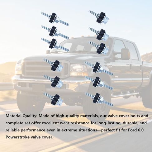 4C3Z-6C519-AA Valve Cover Bolt for Ford 6.0 Powerstroke Diesel F250 F350 E350 E450 2003-2010,Valve Cover Bolt Complete Set one Side Long and Short in Kuwait