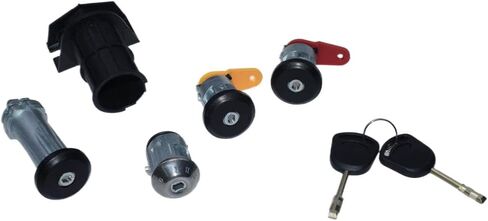 Complete Lock Set Ignition Switch Left Door Lock Right Door Lock Trunk Lock Compatible with Ka Fiesta Courier Escort 3N21-F22050-BB in Kuwait