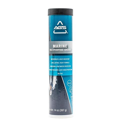خرطوشة شحم متعددة الأغراض من AGS Marine، 14 أونصة، مقاومة للماء، مقاومة للصدأ، حماية شديدة من الضغط، NLGI #2 in Kuwait
