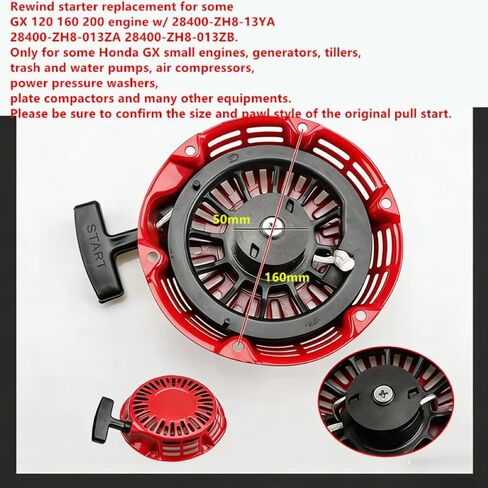 بادئ حركة ارتدادي مجموعة بدء السحب لمحرك GX120 GX160 GX200 4/5.5/6.5 HP يستبدل 28400-Z0T-003ZB 28400-ZH8-023ZB in Kuwait