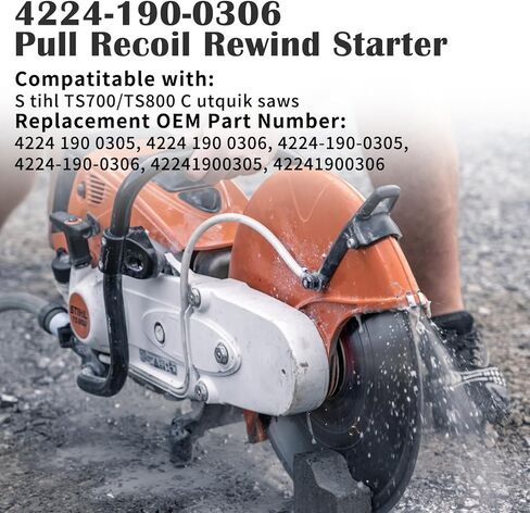4224-190-0306 مجموعة بادئ الارتداد، متوافقة مع منشار القطع S tihl TS700 TS800، استبدال بادئ السحب الارتدادي 4224-190-0305 4224-190-0304 in Kuwait