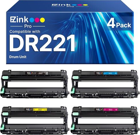 E-Z Ink Pro DR-221CL Drum Unit Set for DR221CL DR-221CL DR221 DR 221 CL for HL-3140CW HL-3170CDW MFC-9340CDW MFC-9130CW MFC-9330CW HL-3180CDW Printer (DR221 Drum Replacement, 4Pack) in Kuwait