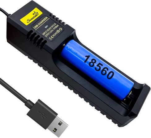 18650 Battery Charger,Single-Slot Intelligent Universal 18650 Charger for 3.7V Lithium Li-ion 18650,26650,18500,18350,21700 Rechargeable Battery (not Including Battery) in Kuwait