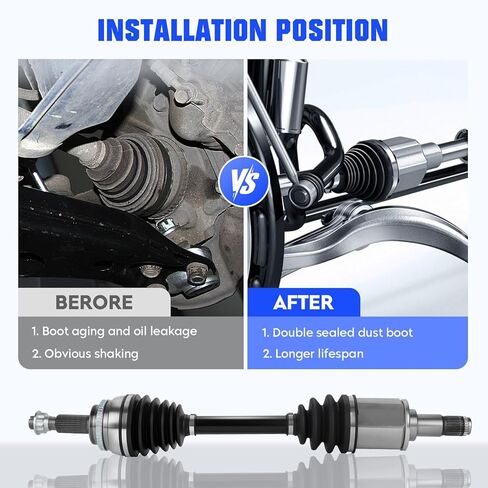 Front Left&Right CV Axle Shaft Set Fit for Lexus ES300 02-03, for ES330/RX330 3.3L 04-06, for RX350 3.5L 07-09, for Toyota Camry 3.0L 3.3L 02-06, for Highlander/Solara 3.3L 04-08, 2 pcs CV Joint Shaft in Kuwait