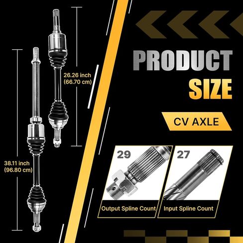2PCS Front CV Axle Shaft Assembly Fit for Nissan Rogue 2008 2009 2010 2011 2012 2013 2.5L L4 AWD, Rogue Select 2014 2015 2.5L L4 AWD, Driver and Passenger Side, Replace OE# NCV53000 NCV53001 in Kuwait