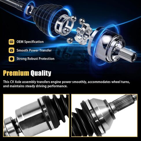 2PCS Front CV Axle Shaft Assembly Fit for Nissan Rogue 2008 2009 2010 2011 2012 2013 2.5L L4 AWD, Rogue Select 2014 2015 2.5L L4 AWD, Driver and Passenger Side, Replace OE# NCV53000 NCV53001 in Kuwait