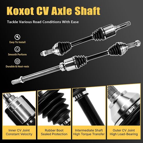 2PCS Front CV Axle Shaft Assembly Fit for Nissan Rogue 2008 2009 2010 2011 2012 2013 2.5L L4 AWD, Rogue Select 2014 2015 2.5L L4 AWD, Driver and Passenger Side, Replace OE# NCV53000 NCV53001 in Kuwait