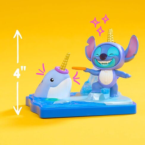 HAPPY HAUL Disney Stitch Goes Wild Scene Setters، شخصية لعبة مفاجئة قابلة للتجميع في صندوق أعمى مع قاعدة ذات مناظر خلابة وإكسسوارات، بطول 7.62 سم، قطرة قصيرة المدى، للأعمار من 8 سنوات فما فوق in Kuwait