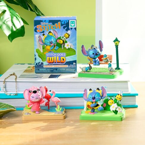 HAPPY HAUL Disney Stitch Goes Wild Scene Setters، شخصية لعبة مفاجئة قابلة للتجميع في صندوق أعمى مع قاعدة ذات مناظر خلابة وإكسسوارات، بطول 7.62 سم، قطرة قصيرة المدى، للأعمار من 8 سنوات فما فوق in Kuwait