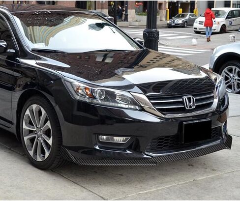5pcs Combo Front Bumper Body Kit Lip + Side Skirt Extensions Diffuser Compatible with 2013-2015 Honda Accord Sedan 2014 (Painted Carbon) in Kuwait